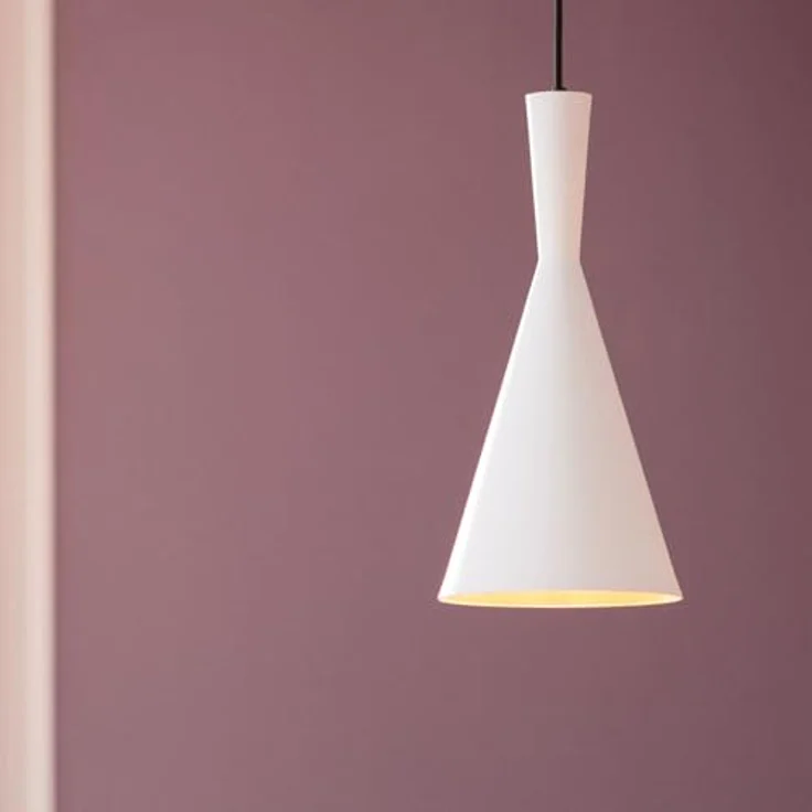 LEDKIA LIGHTING Lennon Hängeleuchte, kegelförmiges Design, höhenverstellbares Kabel, E27 LED-kompatibel, Aluminium, Weiß – Bild 5