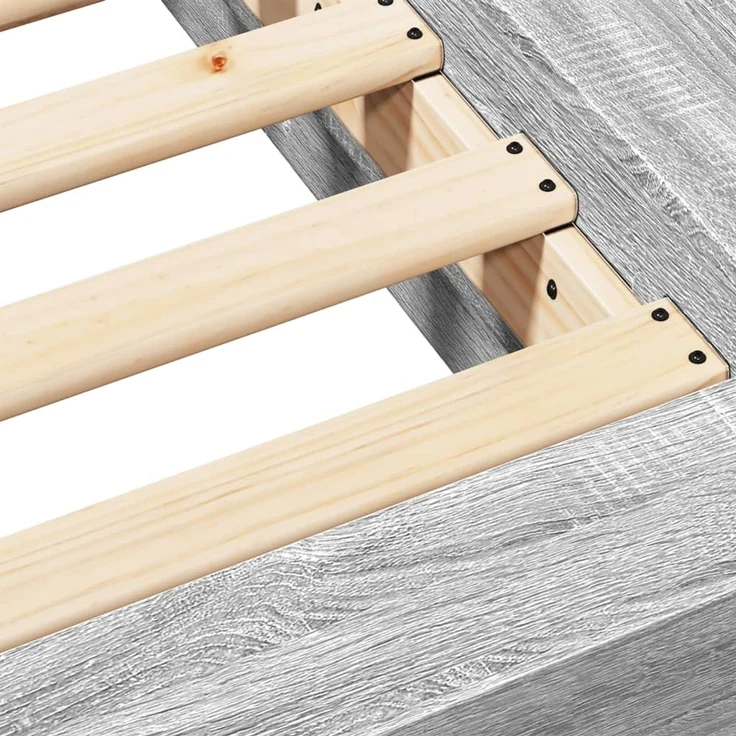 vidaXL Bettgestell Grau Sonoma 90x190 cm Holzwerkstoff 3281243 – Bild 8