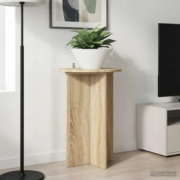 vidaXL Pflanzenständer 2 stk. Sonoma-Eiche Ø40 x 60 cm Holzwerkstoff 899710 – Bild 4