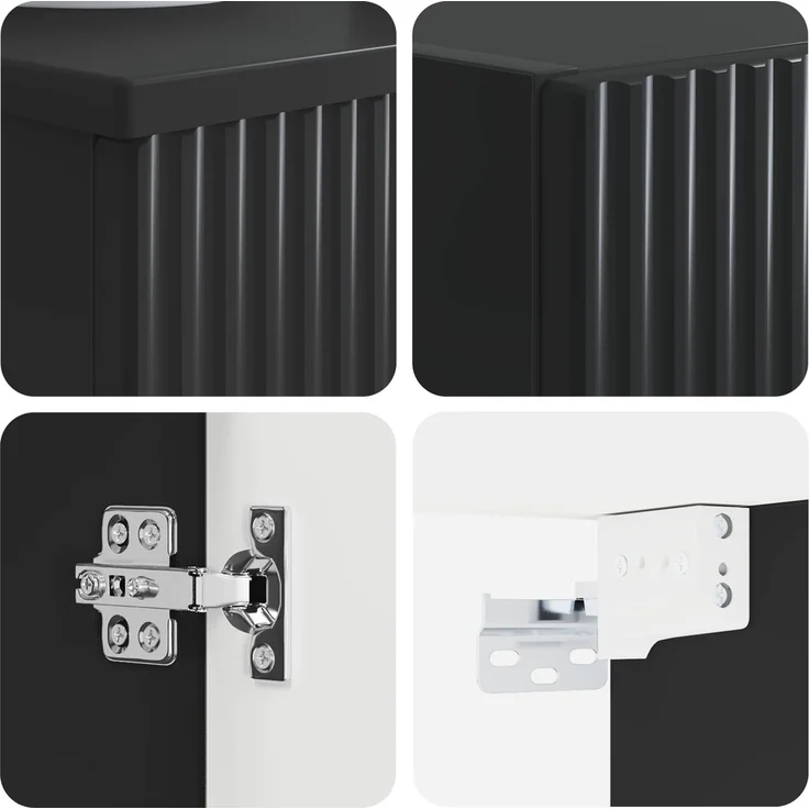 vidaXL Badezimmermöbel-Set 2 stk. Schwarz 33 x 34,5 x 100 cm 3406104 – Bild 6