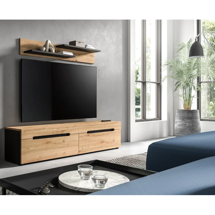 TV Element inkl. Wandboard (B/H/T: 170x38x33 cm) in Artisan Nachbildung – Bild 5