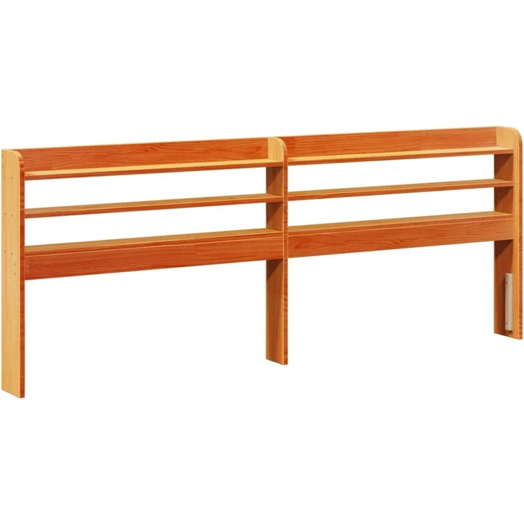 vidaXL Kopfteil mit Ablagen Wachsbraun 180 cm Massivholz Kiefer 850943 – Bild 2