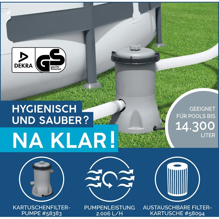Bestway Fast Set™ Pool-Komplettset, mit Filterpumpe Ø 396x84 cm – Bild 4