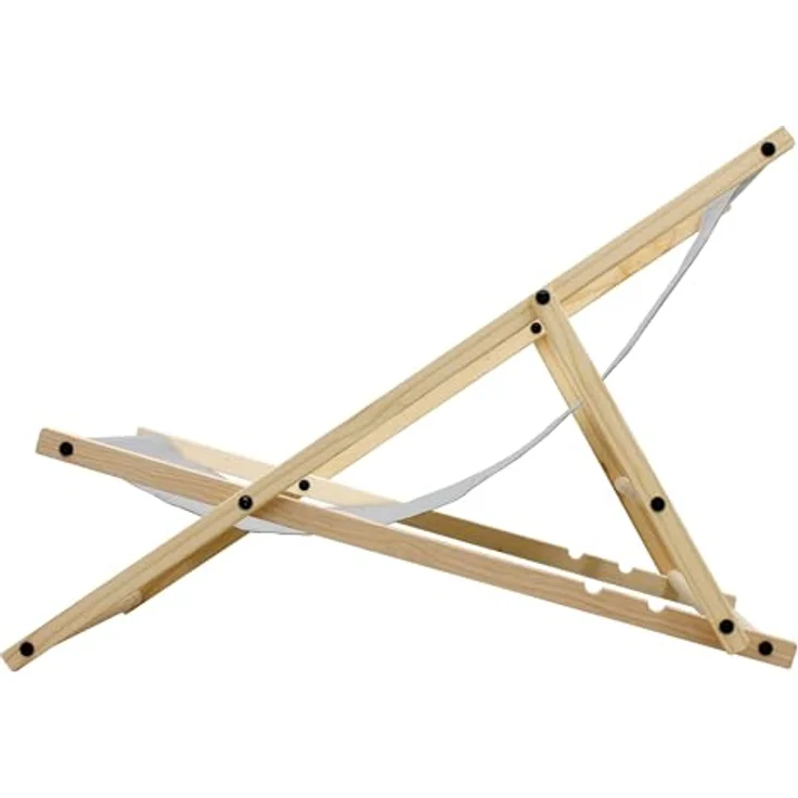 ECD Germany 4x Klappbarer Liegestuhl aus Holz, Hellgrau, bis 120kg, mit drei Liegehöhen und wetterfestem Oxford-Gewebe – Bild 4