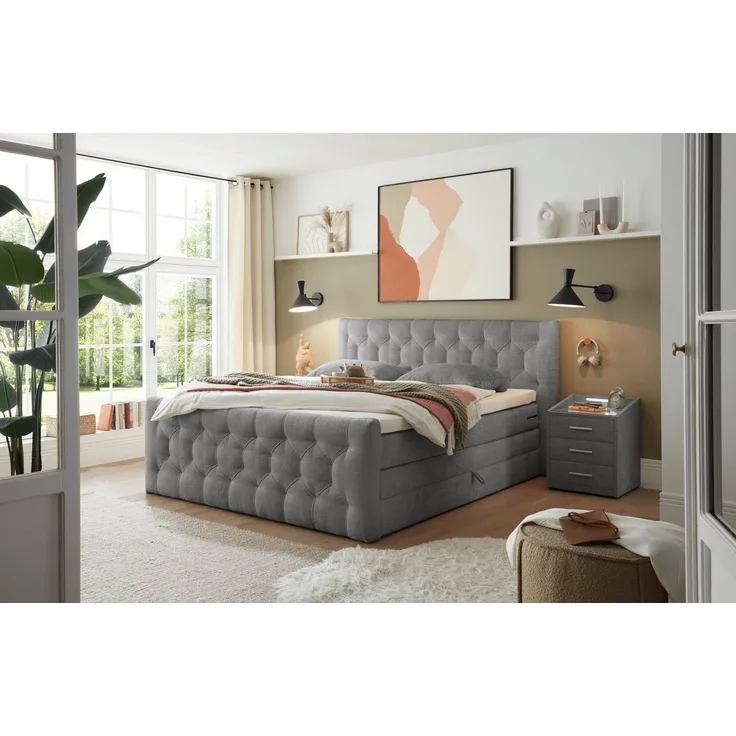 ED EXCITING DESIGN Boxspringbett "Cashfield", OTTOs Choice! Topseller inkl. zwei Bettkästen & Topper, erhältlich in den Größen 160x200cm und 180x200cm