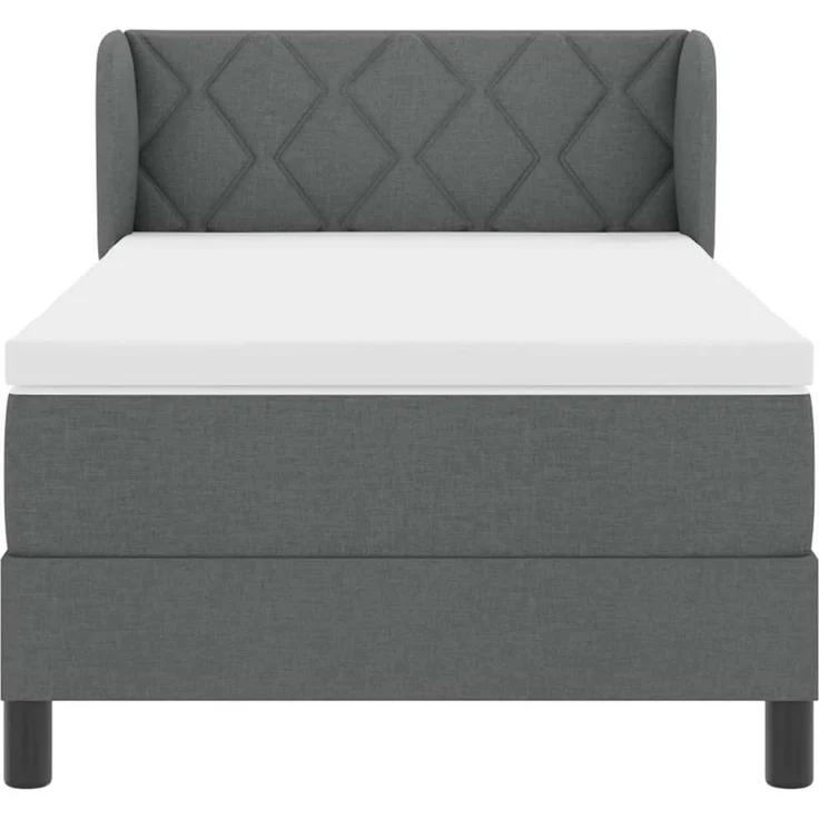 vidaXL Boxspringbett mit Kopfteil Dunkelgrau 100 x 200 cm Stoff 3340074 – Bild 7