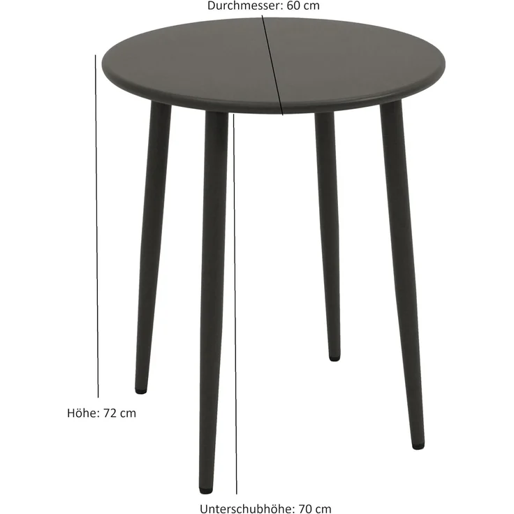 DEGAMO DENVER Beistelltisch, Stahl, anthrazit, 60cm rund – Bild 2