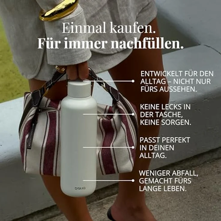 Thermosflasche Isolier-Trinkflasche Doppelwandig 1L EQUA Timeless Steel 683594 – Bild 5