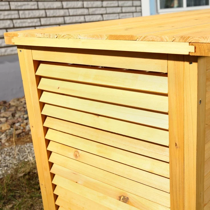 XXL Gartentruhe Braun Kissenbox Auflagenkiste Aufbewahrung Terrasse Outdoormöbel – Bild 5