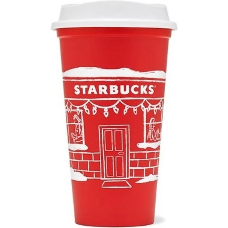 Starbucks Frühstücks-Geschirrset Starbucks Wiederverwendbarer Rossa delle Feste Becher – Weihnachten – Bild 2