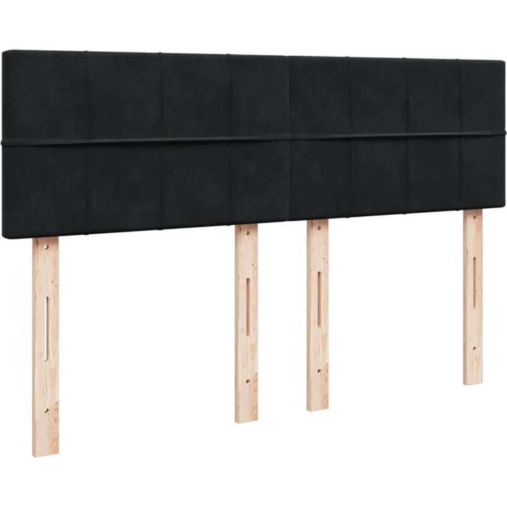 vidaXL Boxspringbett mit Matratze Schwarz 160x200 cm Samt 3286356 – Bild 8