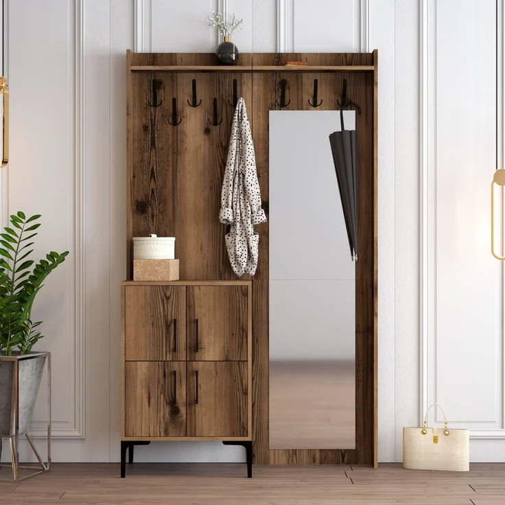 Skye Decor 'Berlin BC - Walnut' Garderobe, Walnuss, 120 x 200 x 35 cm – Bild 1