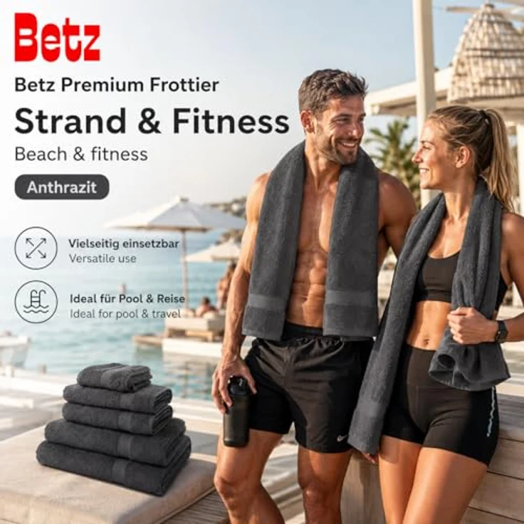 Betz Handtuch Set 5-TLG. Premium 1 Duschtuch 2 Handtücher 1 Gästetuch 1 Waschhandschuh, 100% Baumwolle – Bild 4
