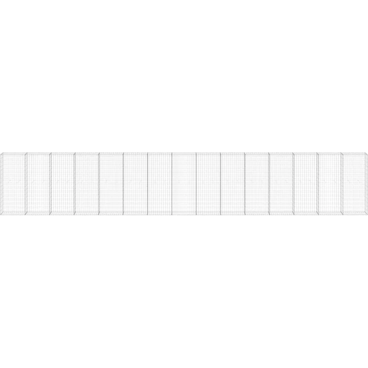 vidaXL Gabionenwand mit Abdeckung Verzinkter Stahl 900 x 30 x 150 cm 147818 – Bild 3