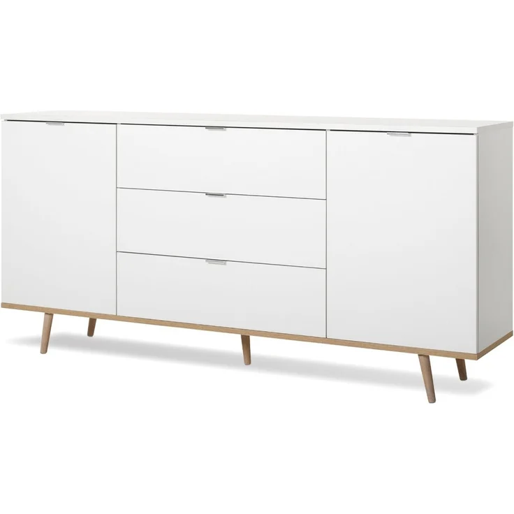 Sideboard Lundby weiß und Eiche massiv 180 cm – Bild 5
