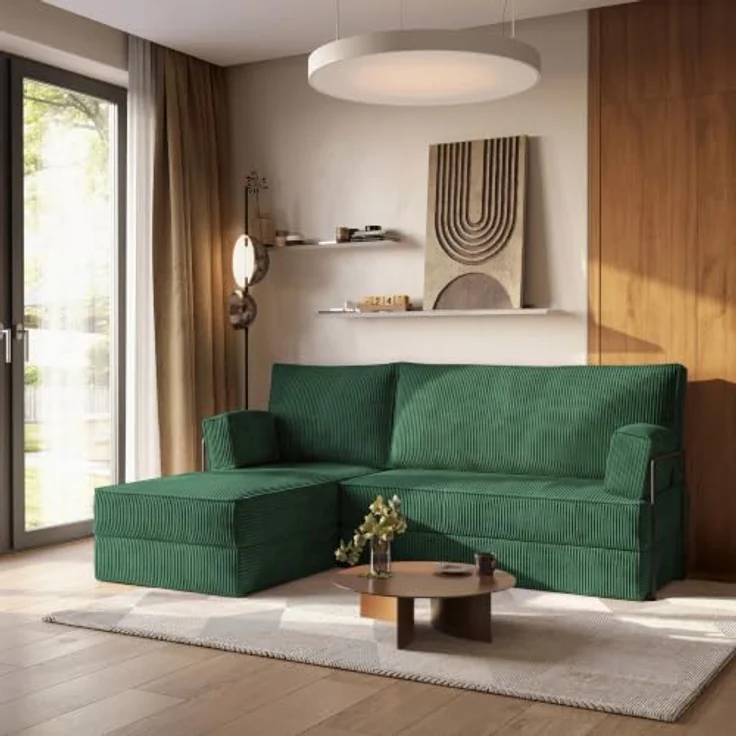 Masseno Ecksofa NOTIA, modulares Boneless Sofa mit Schlaffunktion und Bezug aus Tkanina sztruksowa in POSO 14 – Bild 2