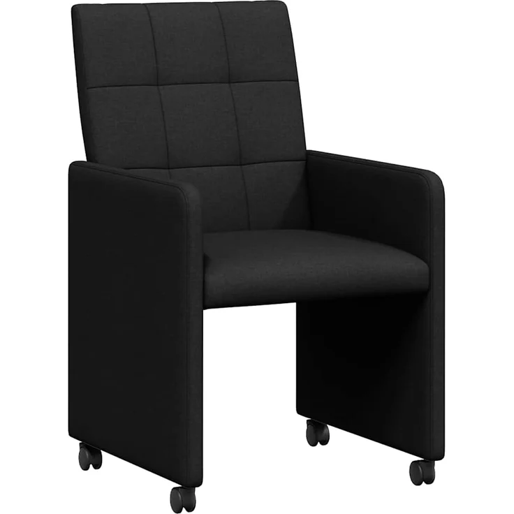 vidaXL Esszimmerstühle mit Rollen 2 pcs Schwarz 58 x 65 x 94 cm Stoff 42017831 – Bild 1
