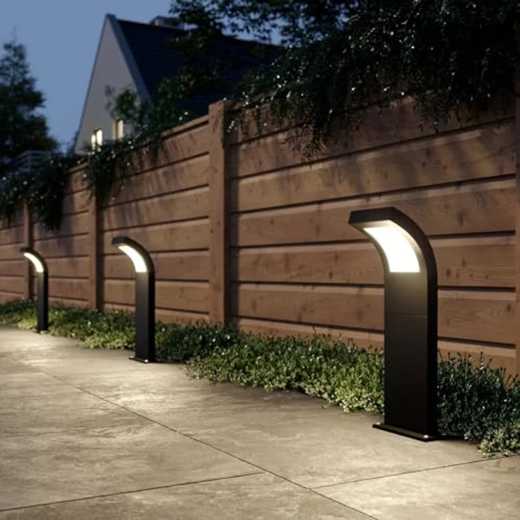Arcchio LED Wegeleuchte Advik, 60 cm, grafitgrau, spritzwassergeschützt IP65, 1x 10,8W, 700 Lumen, warmweiß (3000K) – Bild 3