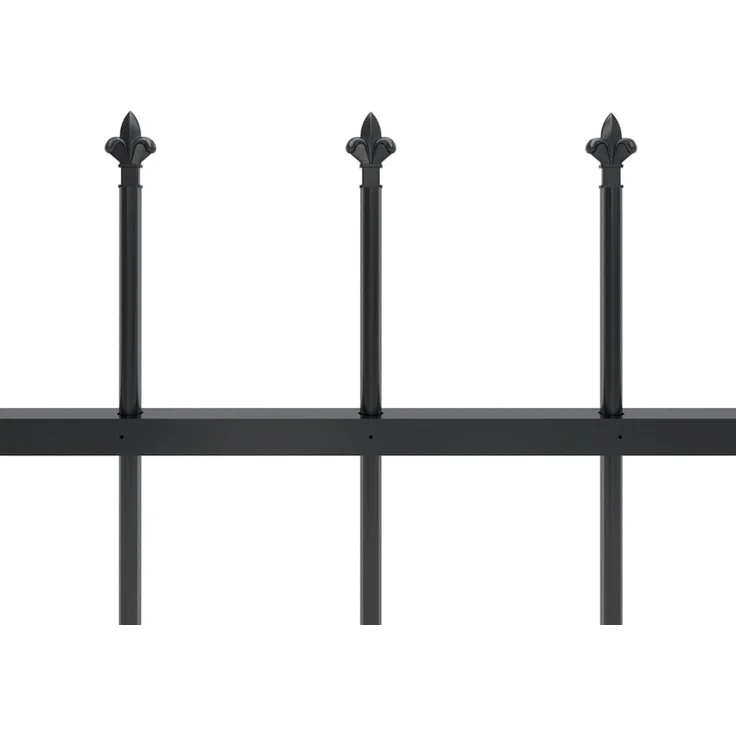 vidaXL Gartenzaun mit Speerspitze Stahl 1070 x 150 cm Schwarz 277634 – Bild 4