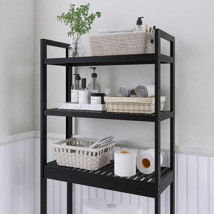 Bambus Badezimmer Aufbewahrung Regal WC Platzsparer 3-stufig verstellbar – Bild 8