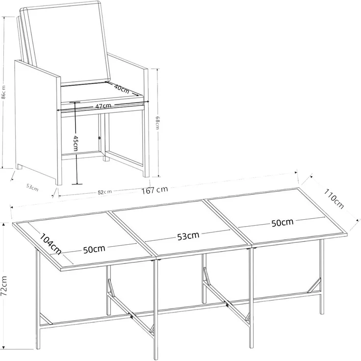 VCM Gartenmöbel-Set Raloso 920528 Braun H. 74 x B. 170 x T. 110 cm – Bild 4