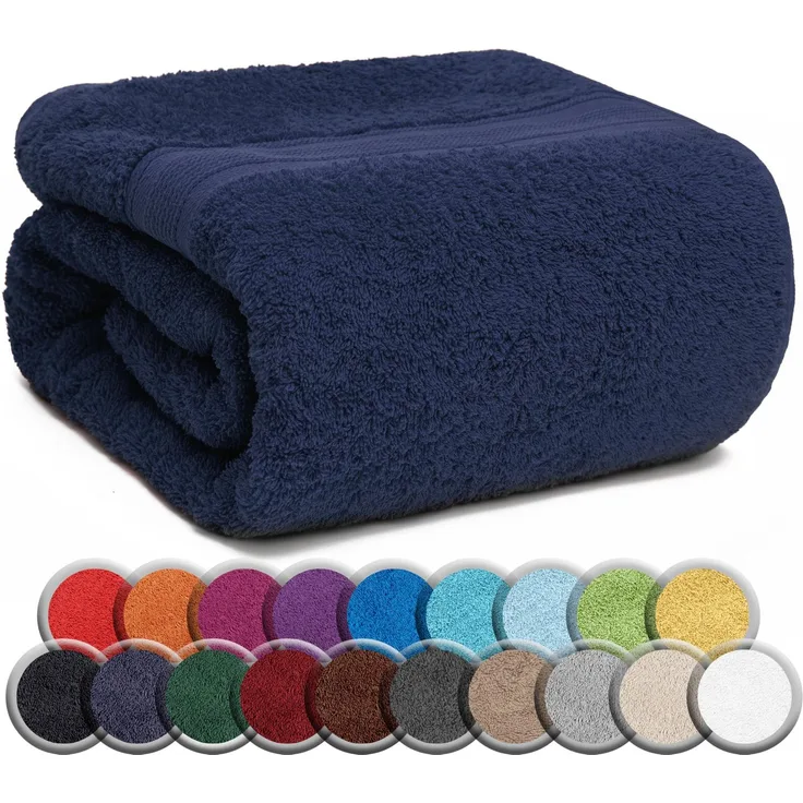 NatureMark SAUNATUCH/Badetuch – Premium Qualität 80x200 cm – Sauna-Handtuch 100% Baumwolle – Farbe: Navy Blau