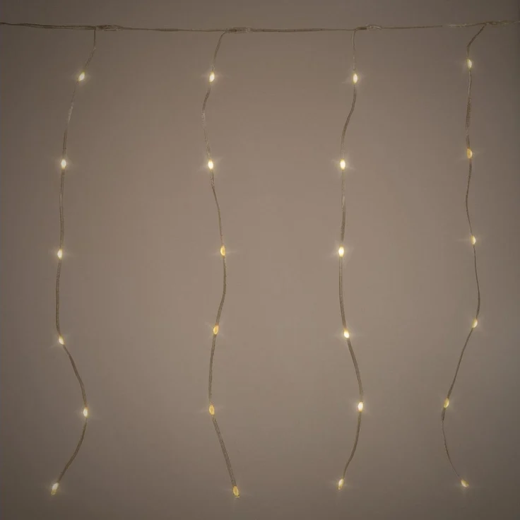 ECD Germany LED-Lichtervorhang Weihnachtsbeleuchtung Weihnachtslichterkette Christbaumbeleuchtung, Lichtervorhang 120 LEDs 3m für Innen & Außen IP44 Warmweiß – Bild 3