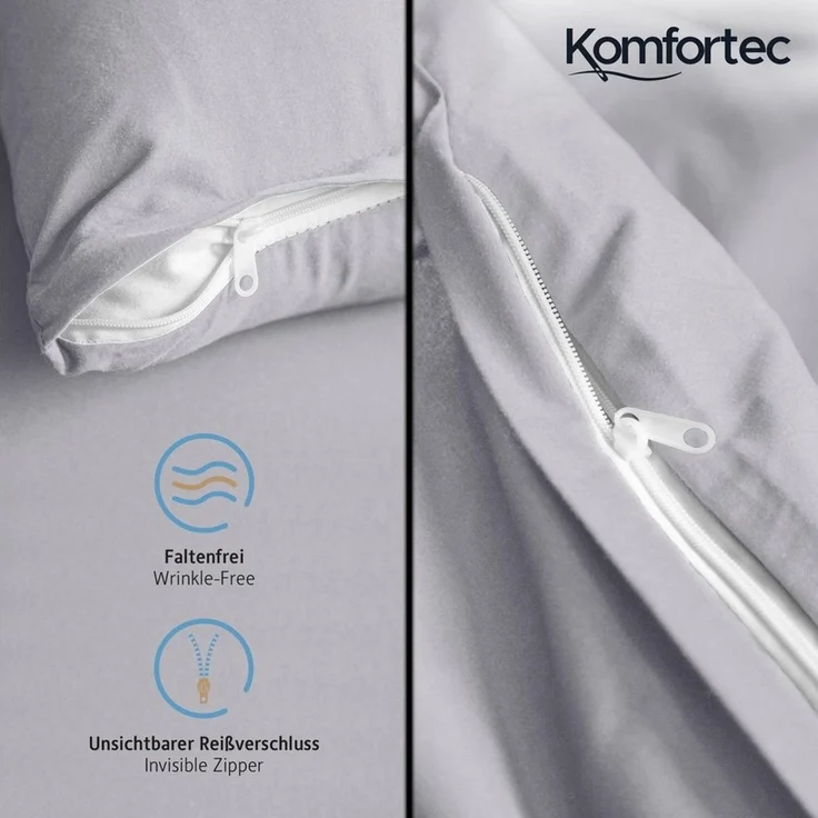 Komfortec Bettwäsche Premium, 135 x 200 bis 220 x 240 cm, 6 verschiedene Größen zur Auswahl, gebürstet 100% Mikrofaser, 4 teilig, Superweiches Bettwäsche-Set, Knitterfrei, Atmungsaktiv – Bild 4