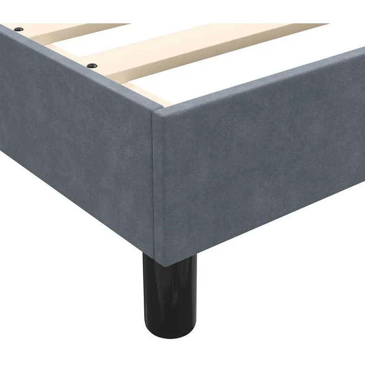 vidaXL Boxspringbett ohne Matratze Dunkelgrau 80x220 cm Samt 3315850 – Bild 7