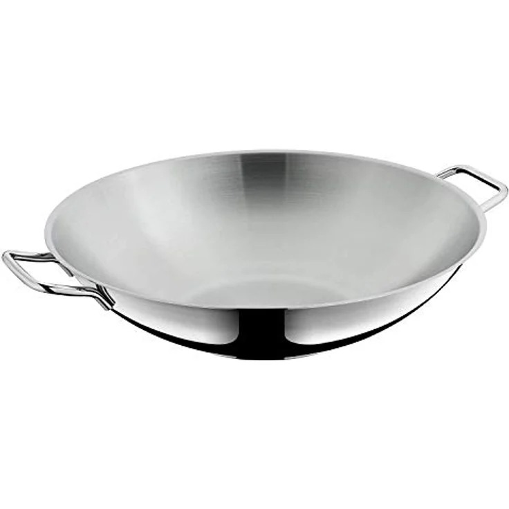 WMF Macao Wok Induktion 2-teilig, Wokpfanne 36 cm mit Glasdeckel, Wok für Induktion, Cromargan Edelstahl poliert, unbeschichtet – Bild 4