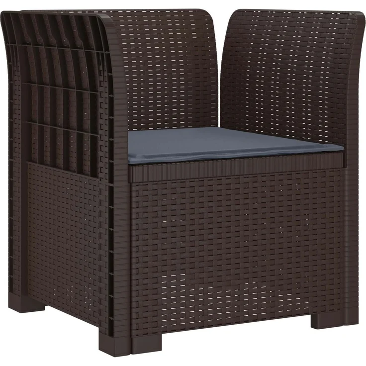 vidaXL 1-Sitzer Sessel mit Kissen Rattan-Look PP Braun 8011859 – Bild 2