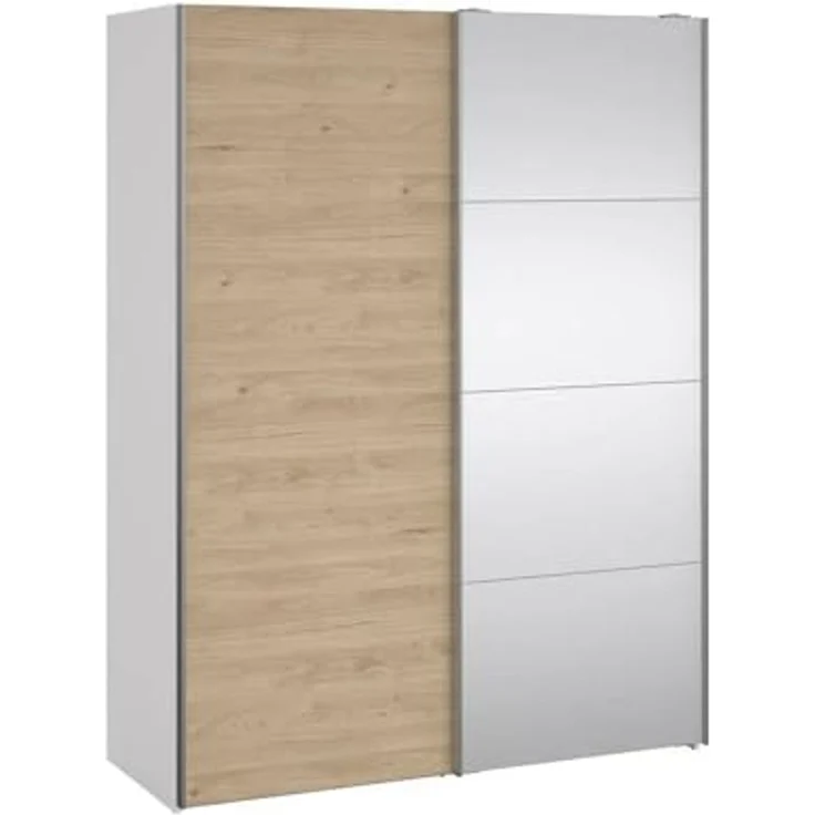 Dmora - Kleiderschrank 2 Türen Diandra, Schlafzimmermöbel, Schrank, Garderobe, 150x61 h200 cm, Weiß und Eiche – Bild 3