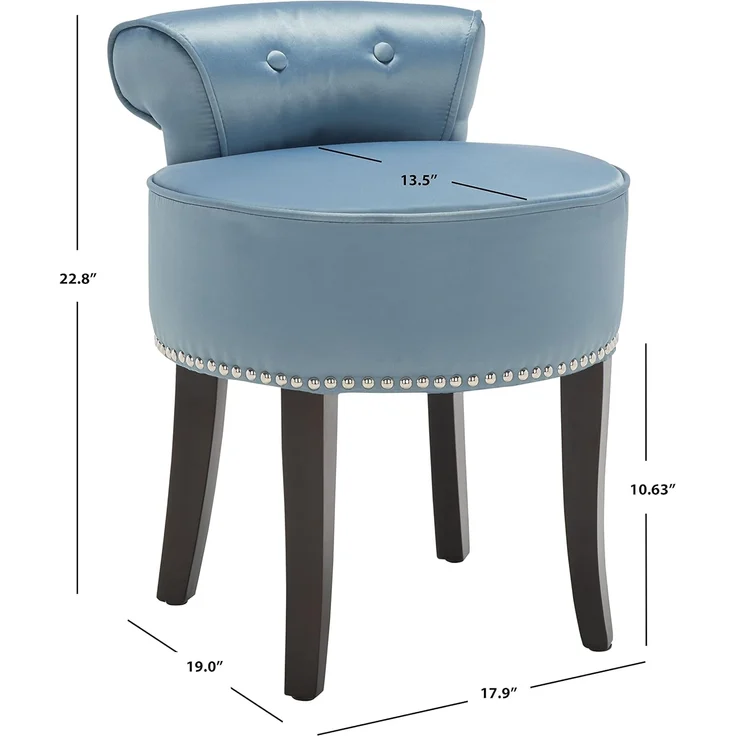 SAFAVIEH Contemporary Upholstered Vanity Chair, in Blue – Bild 3