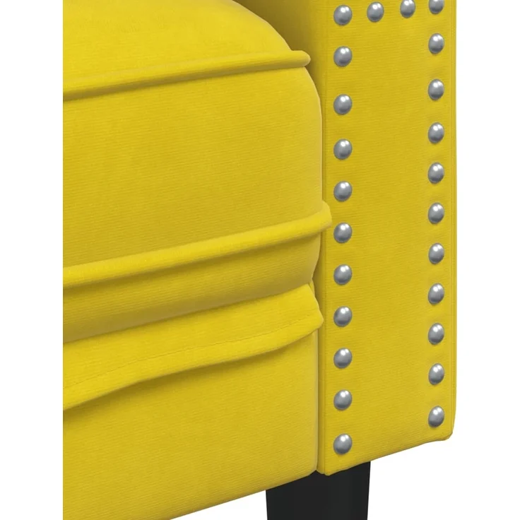 vidaXL Chesterfield-Sessel Gelb Samt 372679 – Bild 6