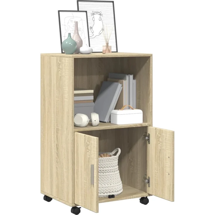 vidaXL Rollschrank Sonoma-Eiche 55x40x91 cm Holzwerkstoff 853184 – Bild 2