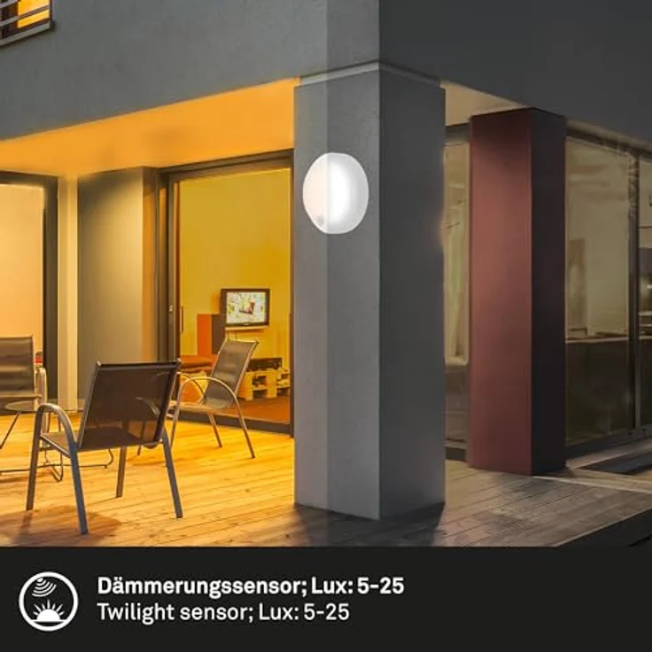 BRILONER – Außenlampe mit Bewegungsmelder, Wandlampe mit Akku, Wandleuchte ohne Stromanschluss, Aussenlampe Wand, Akku Lampe, Warmweißes Licht, Weiß, 170x55 mm (DxH) – Bild 8