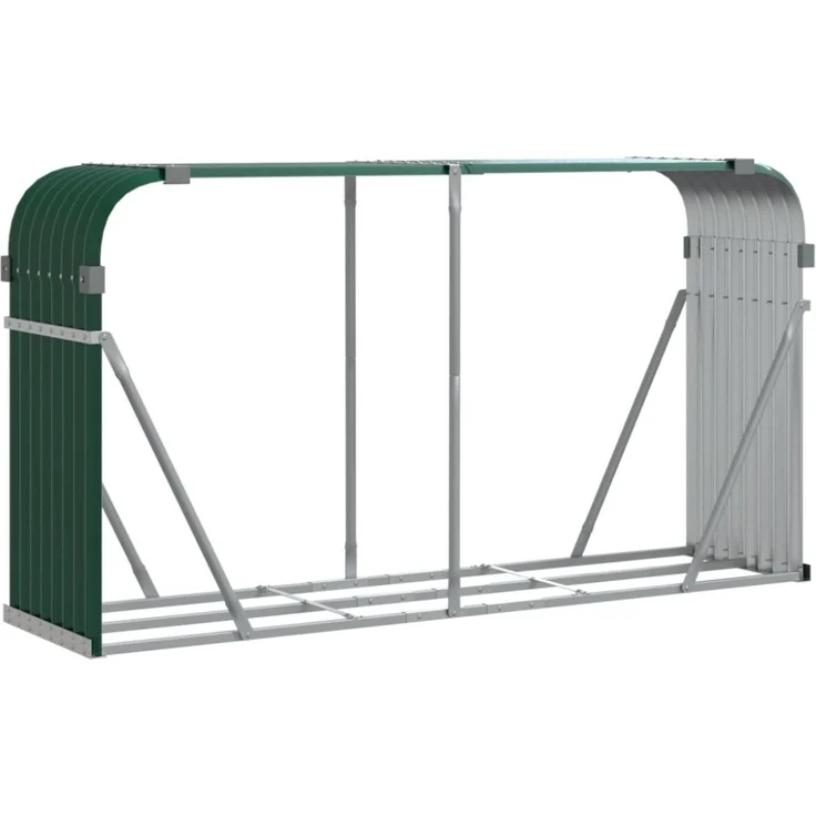vidaXL Kaminholzunterstand Grün 180x45x100 cm Verzinkter Stahl 364544 – Bild 9