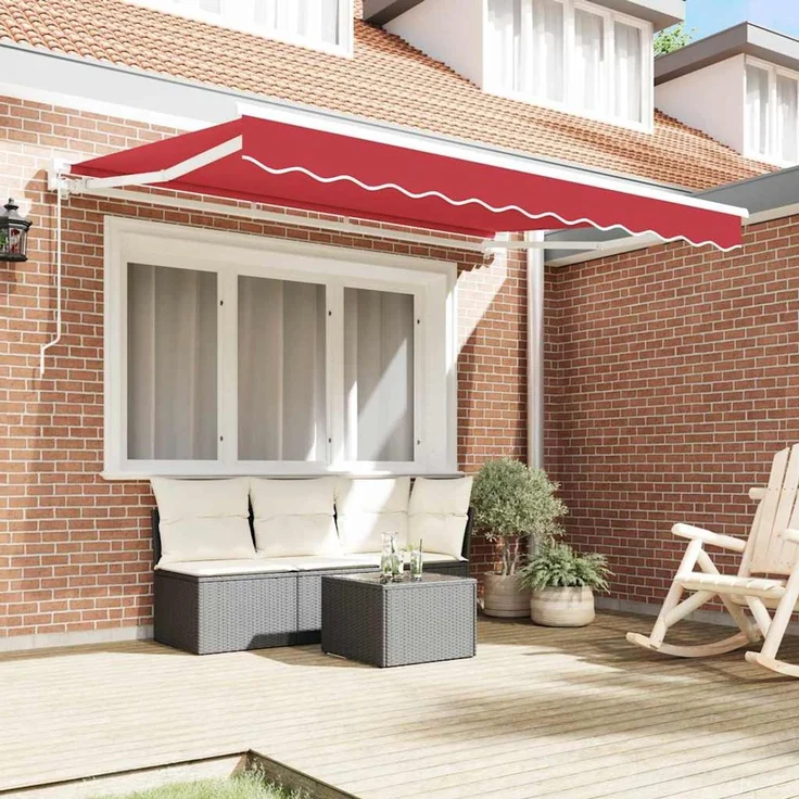 vidaXL Markisenrahmen Rot 350 x 200 cm Polyester mit PU-Beschichtung 3329745 – Bild 3