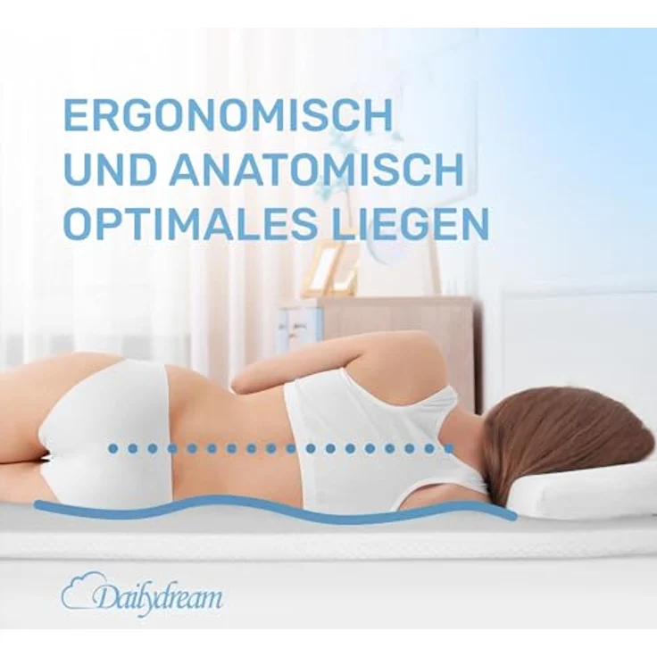 Dailydream Matratzen Topper 140x200cm, Memory Foam 5cm, Cool Touch Edition Model M, rutschfest, abnehmbarer Bezug, zertifiziert & ergonomisch – Bild 5
