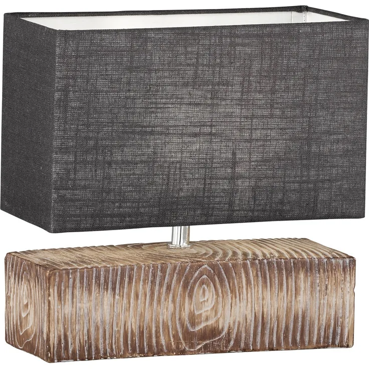 Fischer & Honsel 50643 Tischleuchte Hauke Keramik holzfarben Leinen grau