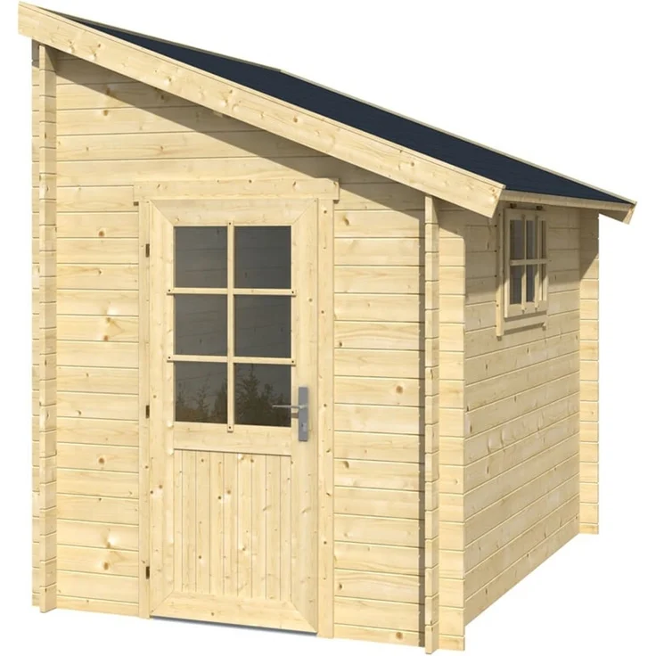 Lasita Maja Holz Gartenhaus Anlehnhaus Jura | 300x200 cm | Natur – Bild 4