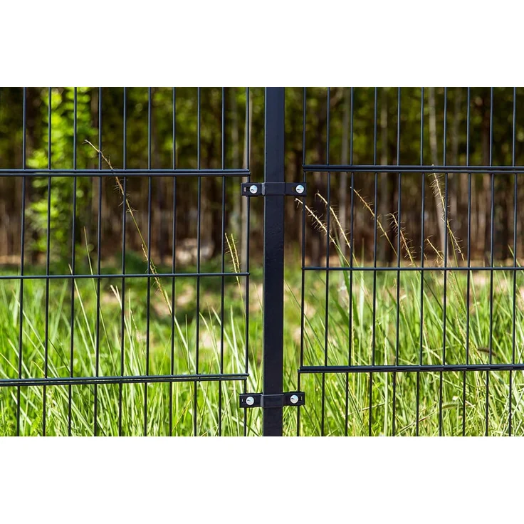 HOME DELUXE Doppelstabmattenzaun Schmuckzaun Kreis inkl. Eckpfosten Anthrazit/Grün MORATA - 80 cm x 10m ohne Eckpfosten – Bild 5