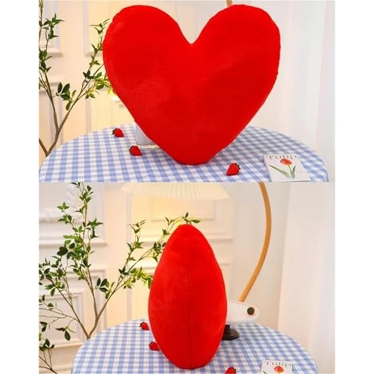 Herzkissen, Herz Kissen Kinderzimmer Decor, Kuschelkissen Kinder Herzform Dekokissen Kopfkissen Kissen Zierkissen für Mädchen & Jungen Zuhause Schlafzimmer Deko (Rotes Herz,40cm) – Bild 5