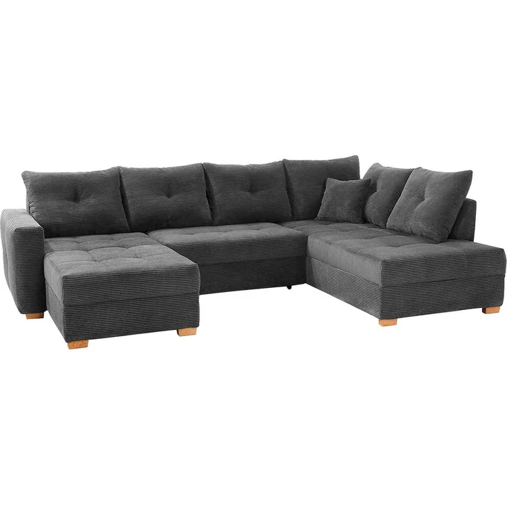 Jockenhöfer Gruppe Wohnlandschaft Abby U-Form, B: 313 cm, mit Bettfunktion, Bettkasten & Zierkissen – Bild 2