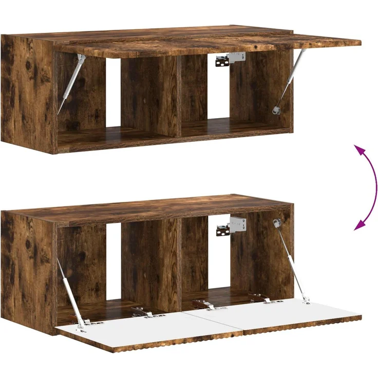 vidaXL TV-Schrankset 4 pcs Geräucherte Eiche Holzwerkstoff 3409038 – Bild 12