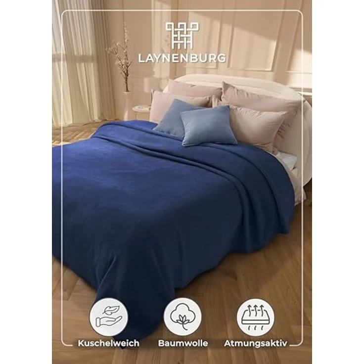 Wohndecke Wohndecke aus Baumwolle - Kuscheldecke, Baumwolldecke -, Laynenburg, Decke als Sofa-decke, Couchdecke, Wolldecke aus Baumwollmix – Bild 3