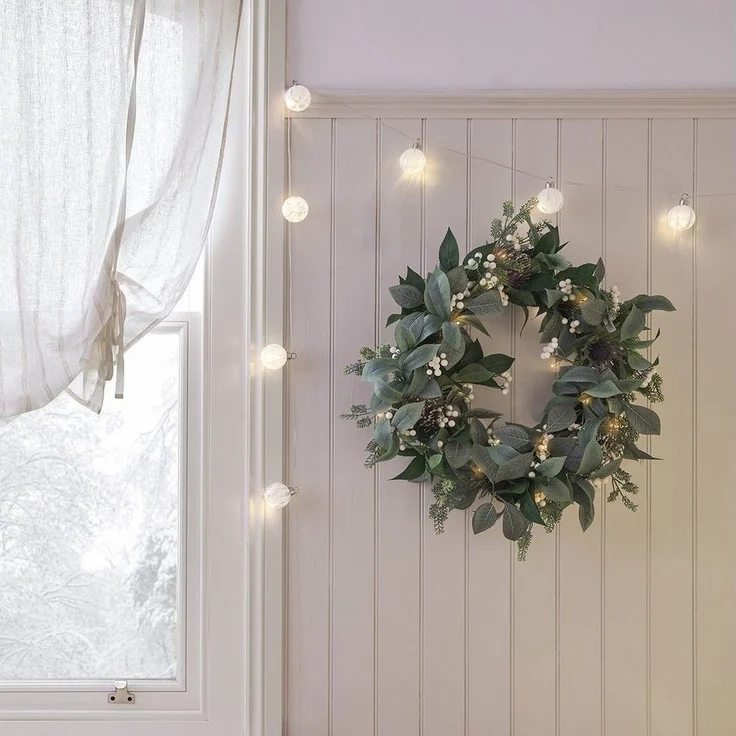 Lights4fun LED-Lichterkette 25er LED Lichterkette Weihnachtsbaumkugeln warmweiß – Bild 2