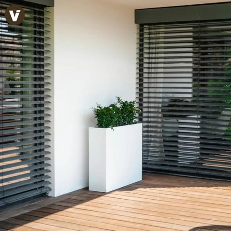 VIVANNO Pflanzkübel Raumteiler Zink ELEMENTO Weiß 90x25x75 cm – Bild 8