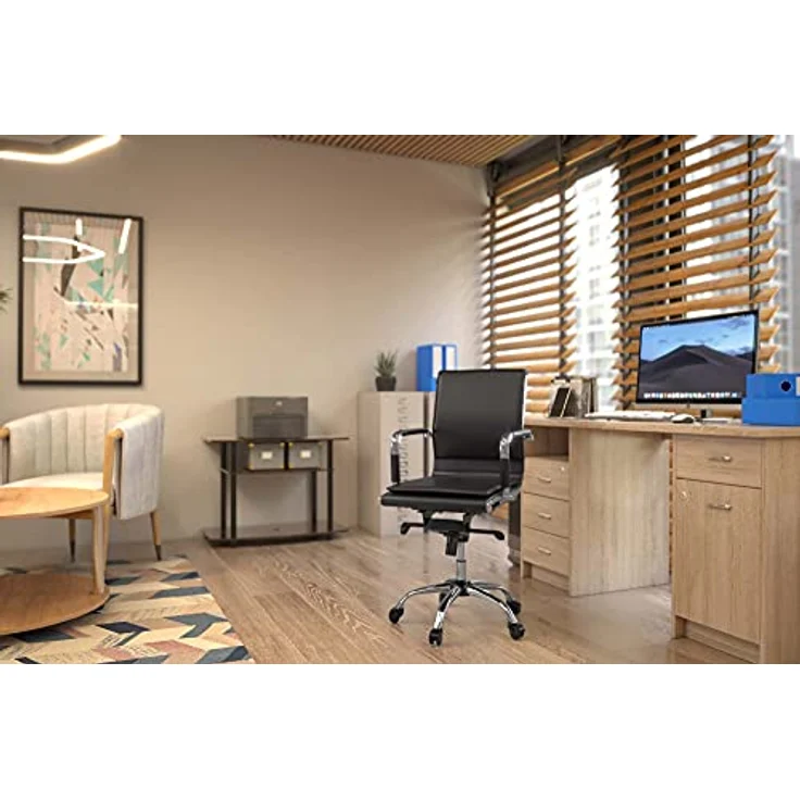 Piqueras y Crespo Modell ALCARAZ – Bürostuhl, ergonomisch, mit Mechanismus Umkippen, mehrere Liegepositionen – Sitz und Rückenlehne aus Kunstleder schwarz – Bild 2