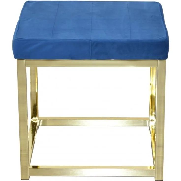 Polsterhocker "Luisa" mit Samtbezug in Blau
